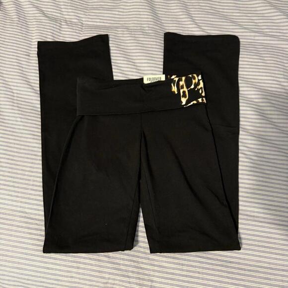 PINK Victoria’s Secret Y2K Cheetah Foldover Flare Pants